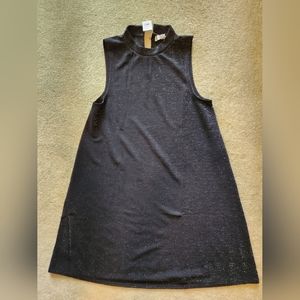 loft black shimmer swing dress